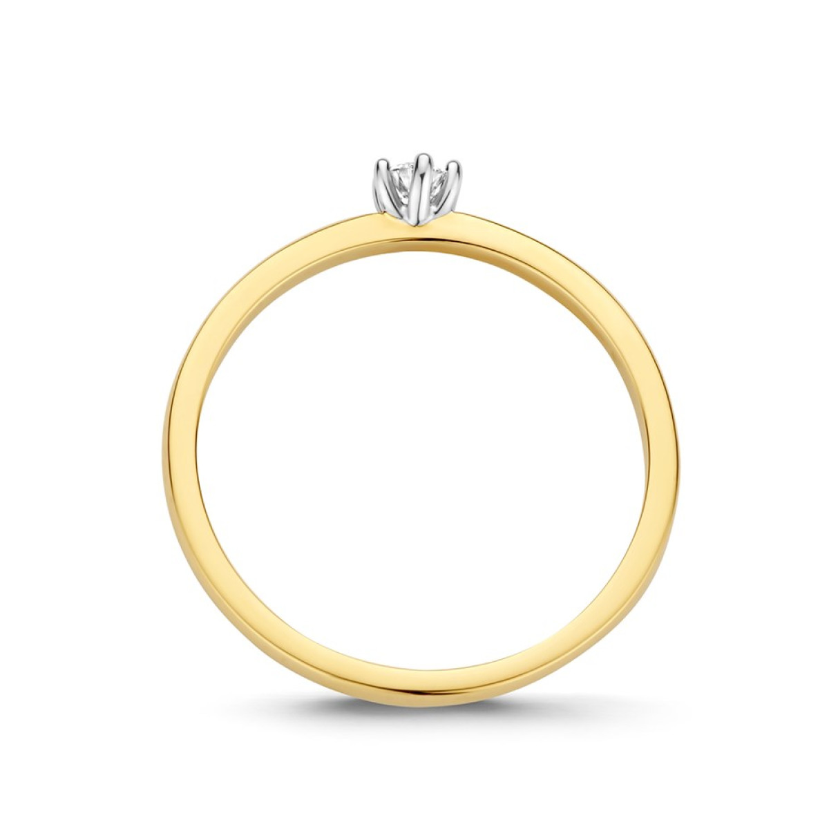 Gouden ring met diamant 0.10 crt