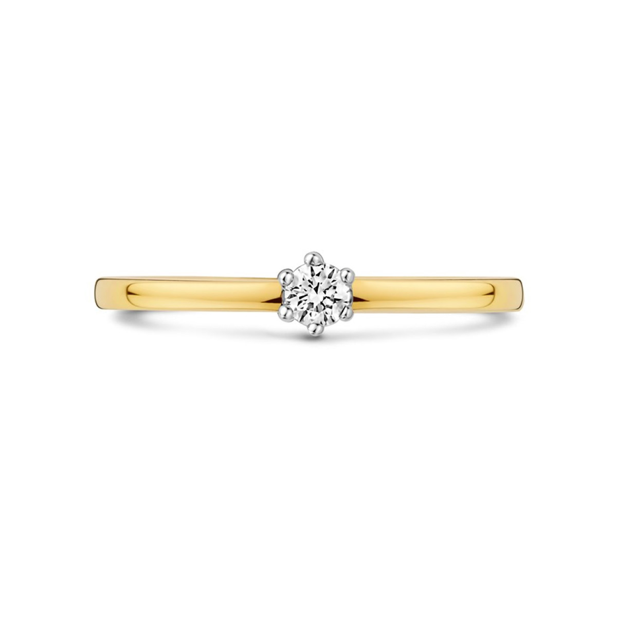 Gouden ring met diamant 0.10 crt