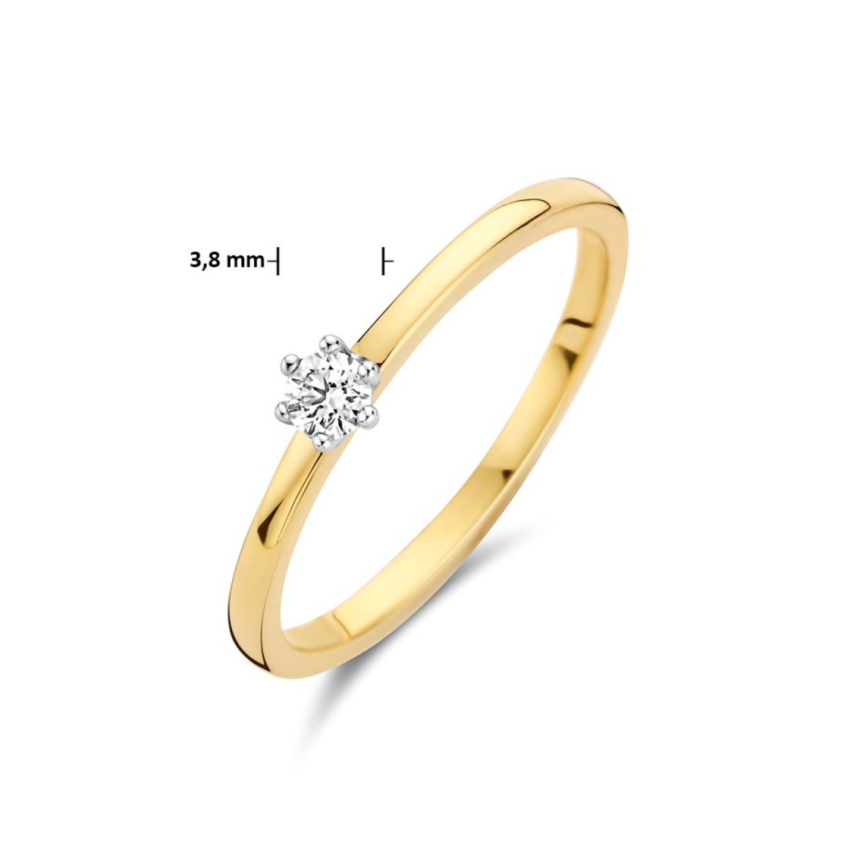 Gouden ring met diamant 0.10 crt