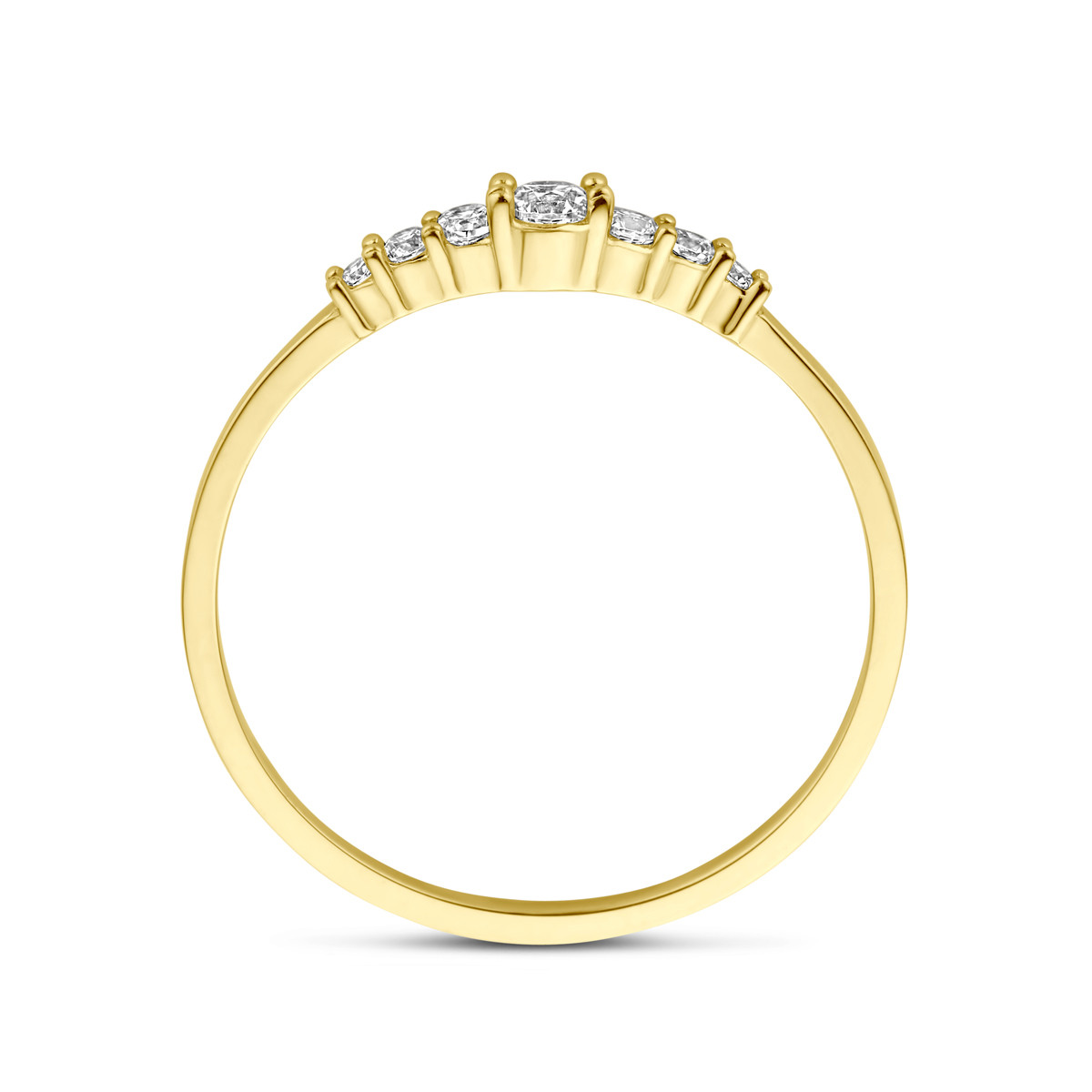 Gouden ring met grote en kleine zirkonia's