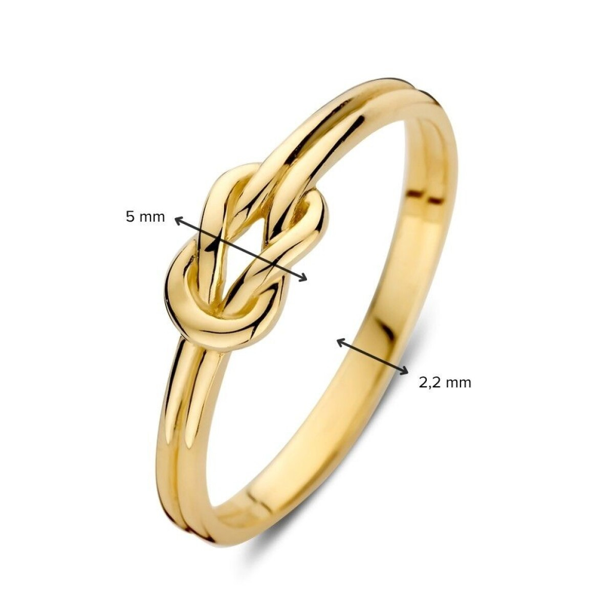 Gouden ring met knoop 5 mm breed