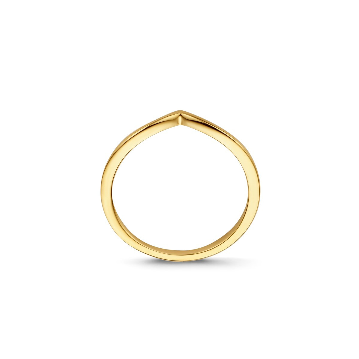 Gouden ring met v-boog