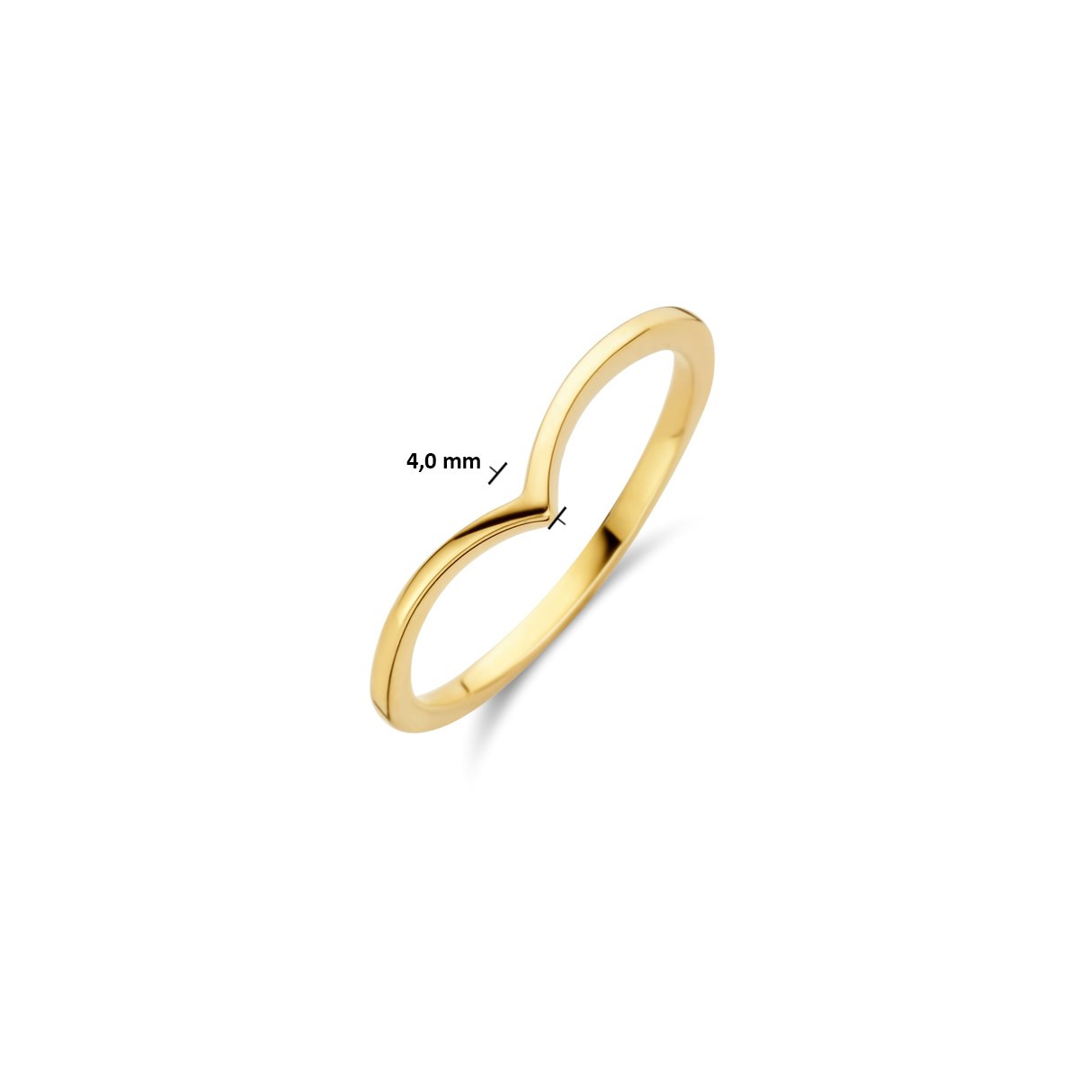 Gouden ring met v-boog