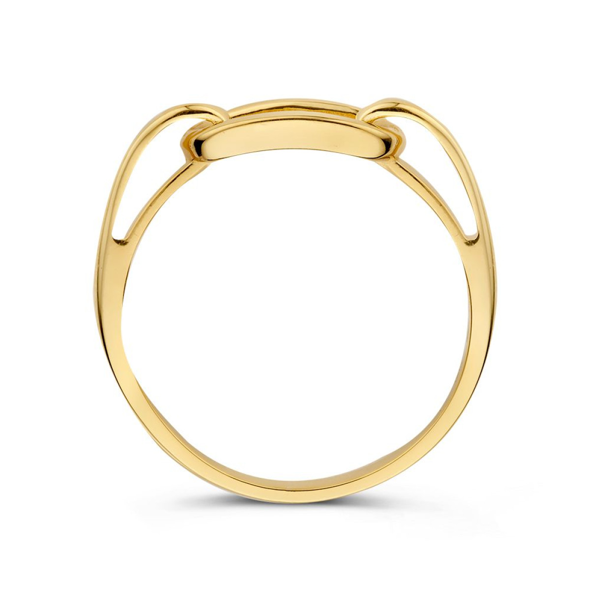 Gouden ring met verbonden schakels van 11 mm x 5 mm