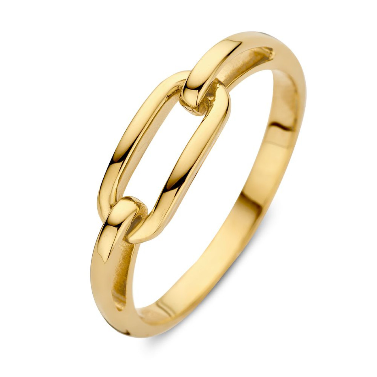 Gouden ring met verbonden schakels van 11 mm x 5 mm