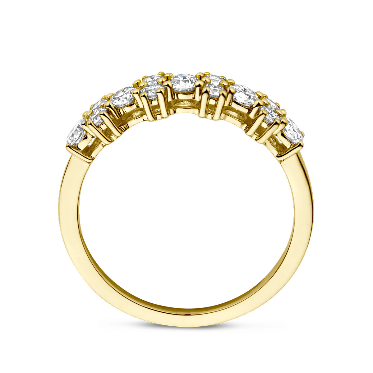 Gouden ringen met verspringende diamanten 0.83 crt