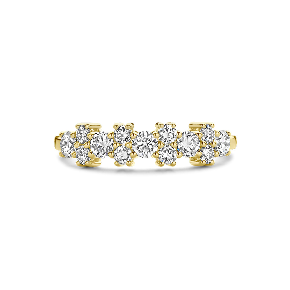 Gouden ringen met verspringende diamanten 0.83 crt