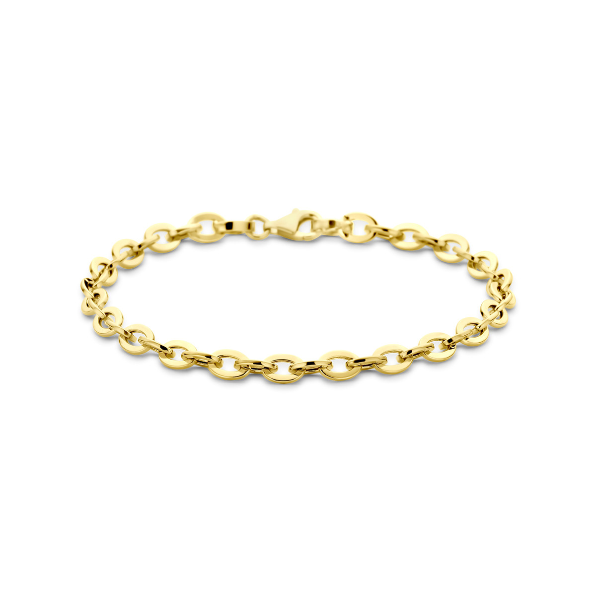 Gouden schakelarmband 14-karaat met anker schakels 4.7 mm breed - Lengte 19 cm