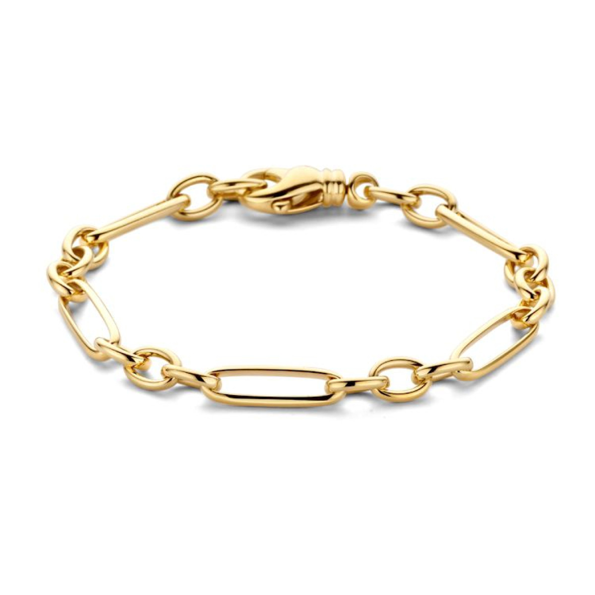 Gouden schakelarmband afwisselende schakel