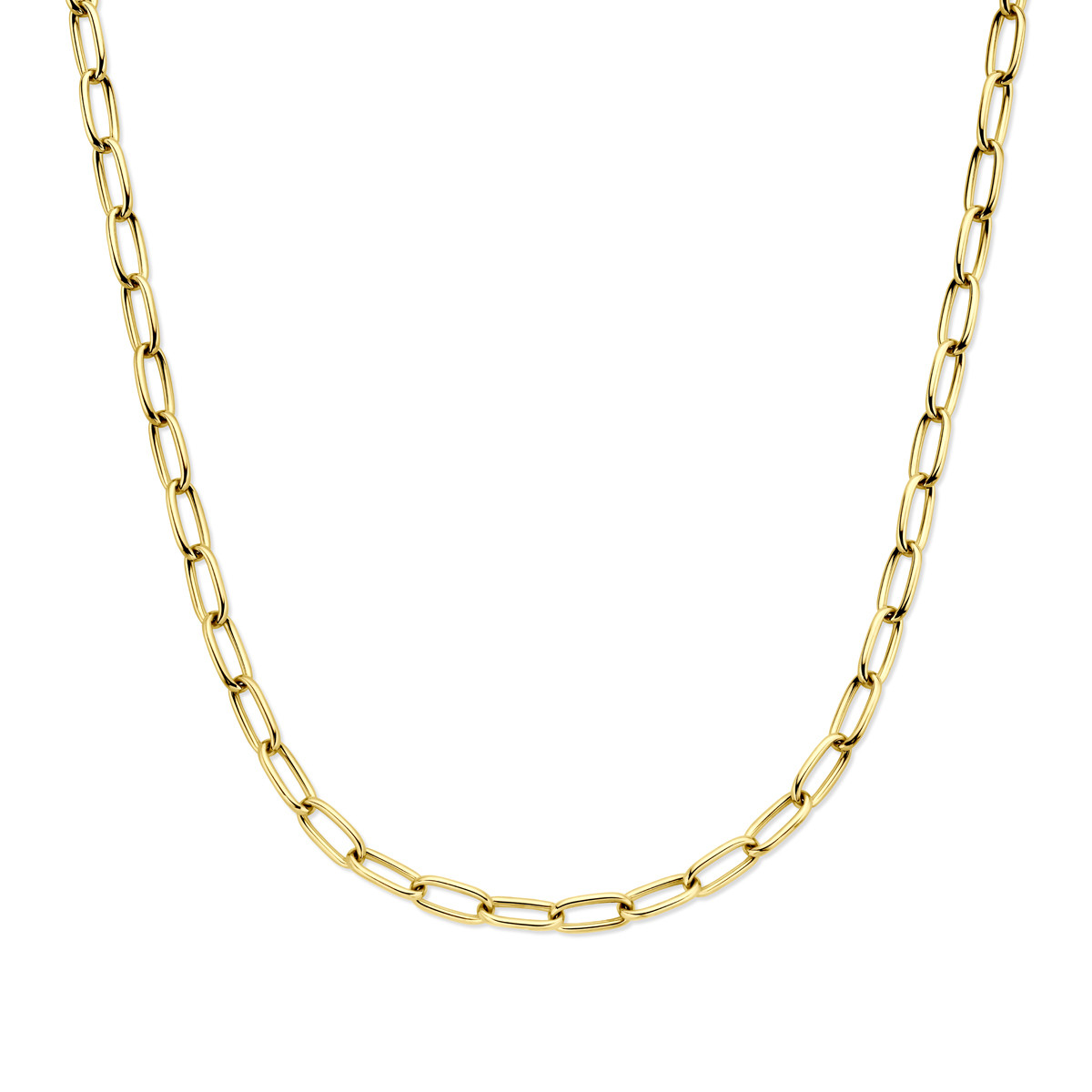 Gouden schakelketting glanzend met overige schakels 14-karaat - Lengte 45 cm