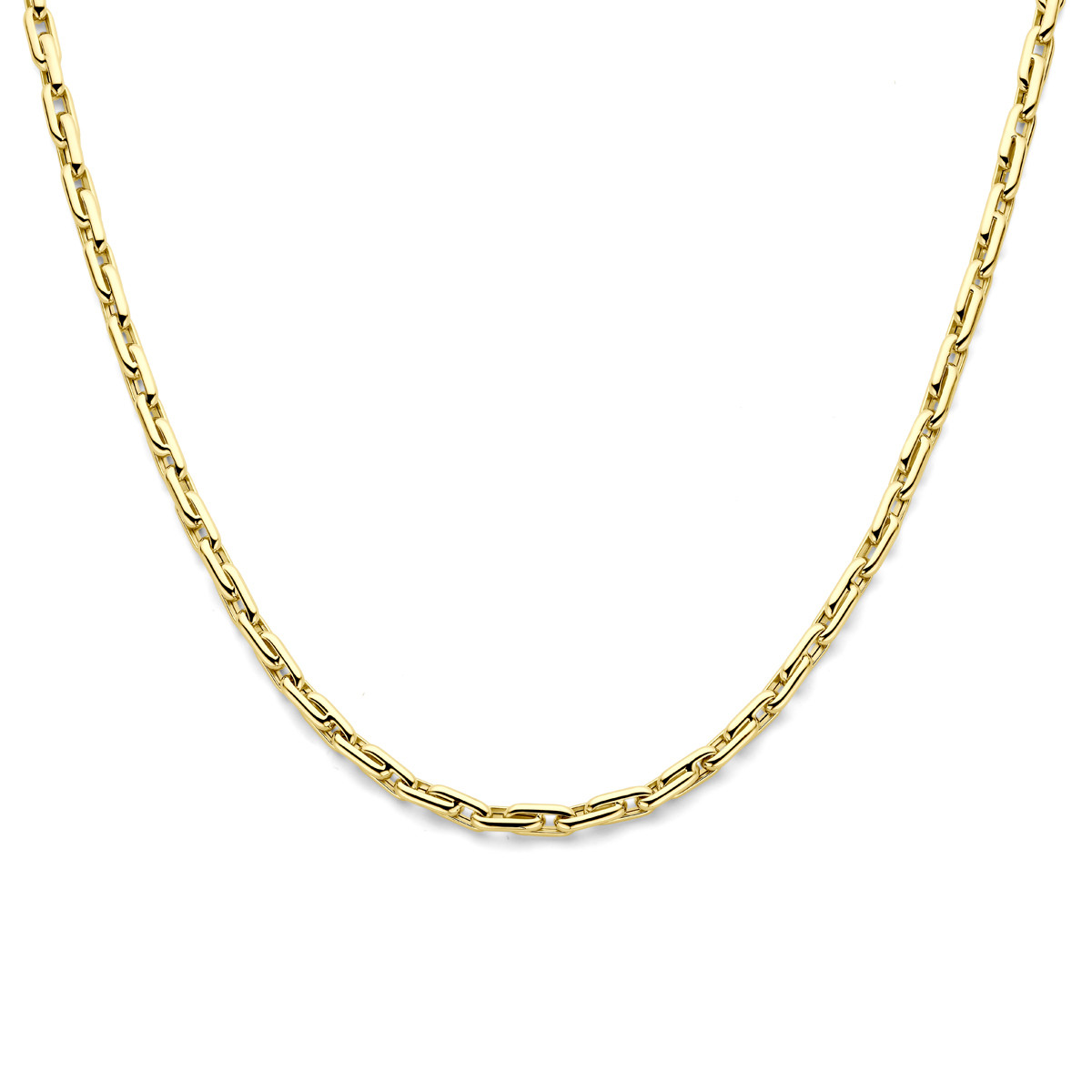 Gouden schakelketting met ankers en glanzende afwerking - Lengte 45 cm