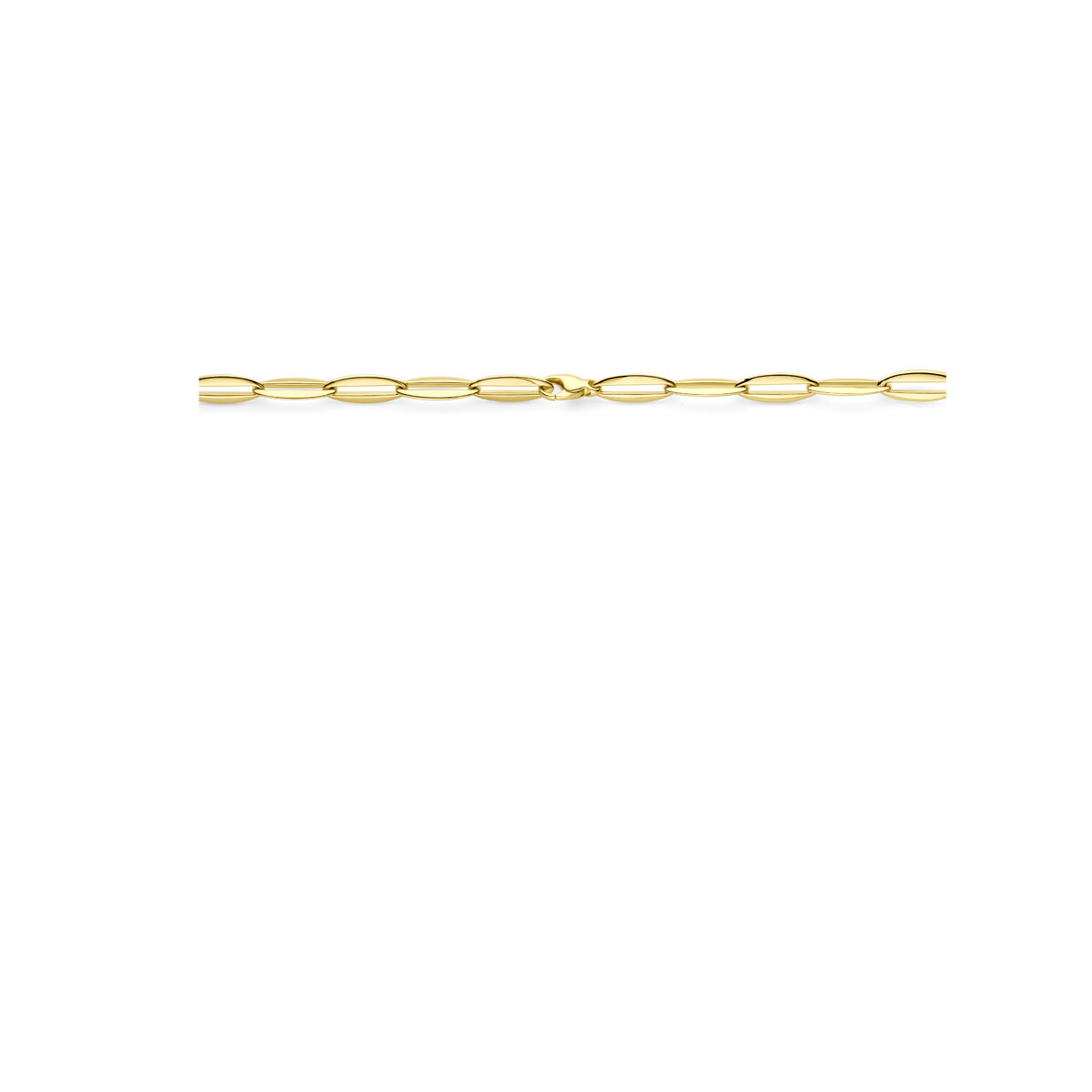 Gouden schakelketing met ankerschakel 7.2 mm breed - Lengte 44.5 cm