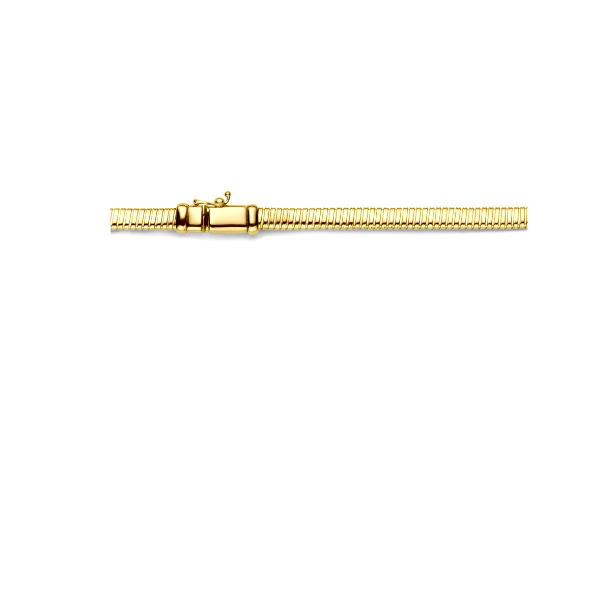 Gouden schakelketting met glanzende afwerking 14-karaat - Lengte 42 cm