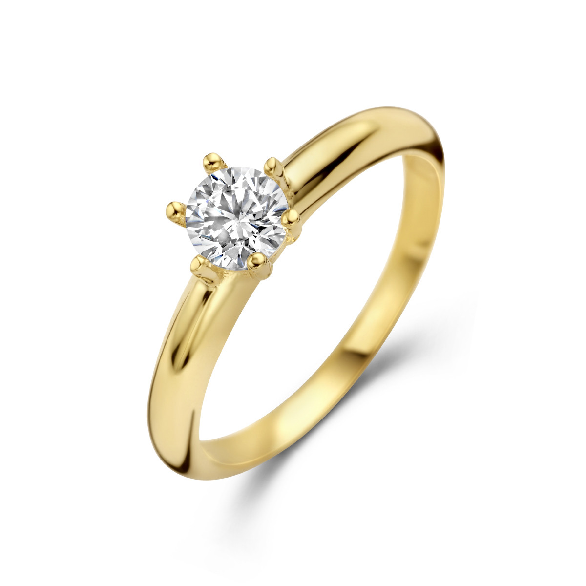 Gouden solitaire ring 14-karaat