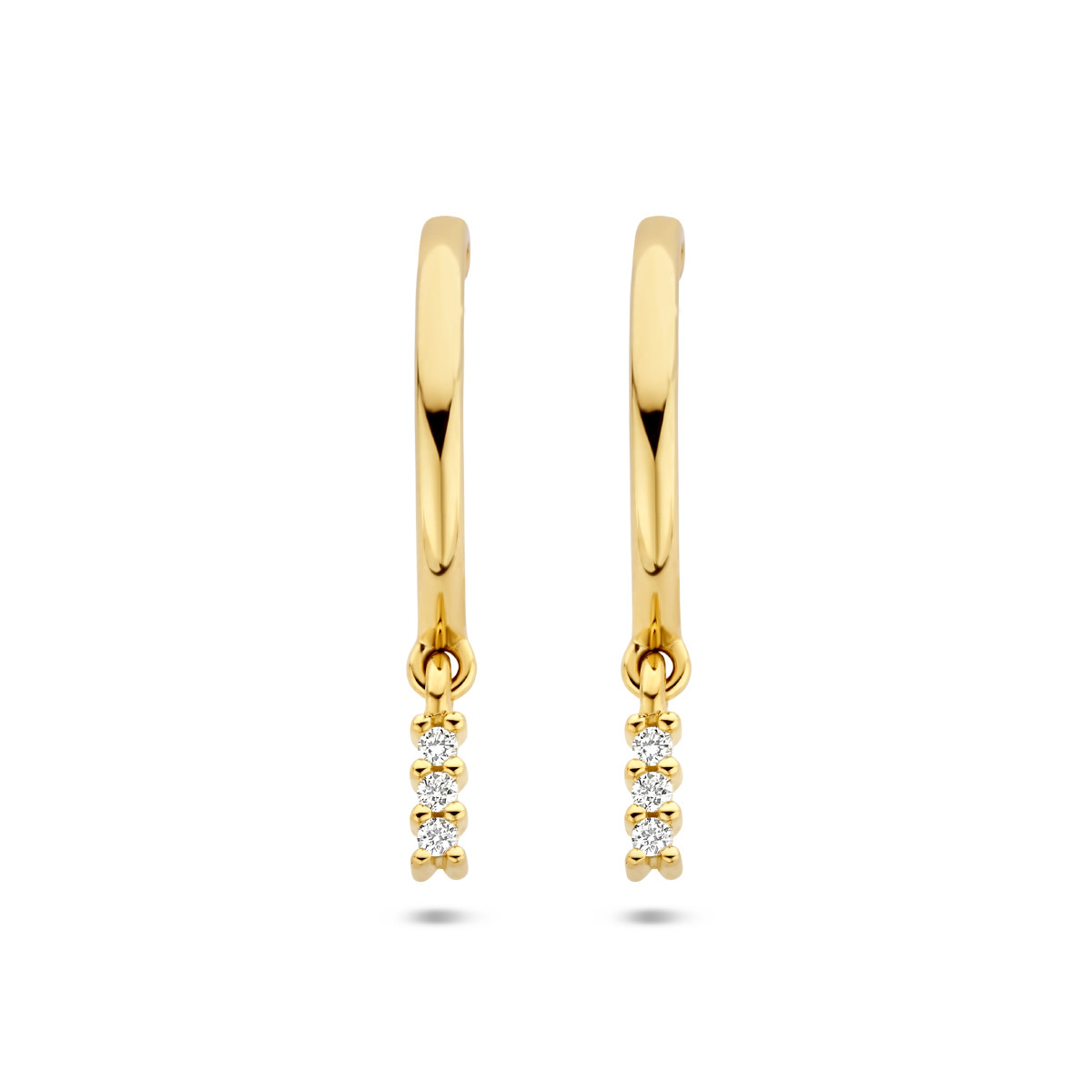 Gouden stekeroorbellen met diamant