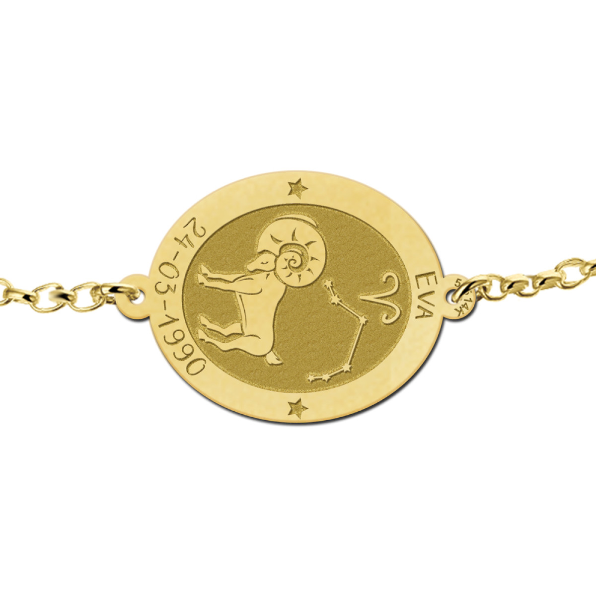 Gouden sterrenbeeld armband met naam en datum - Names4ever