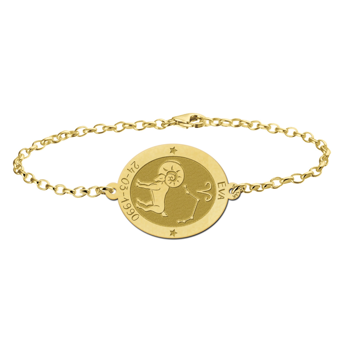 Gouden sterrenbeeld armband met naam en datum - Names4ever