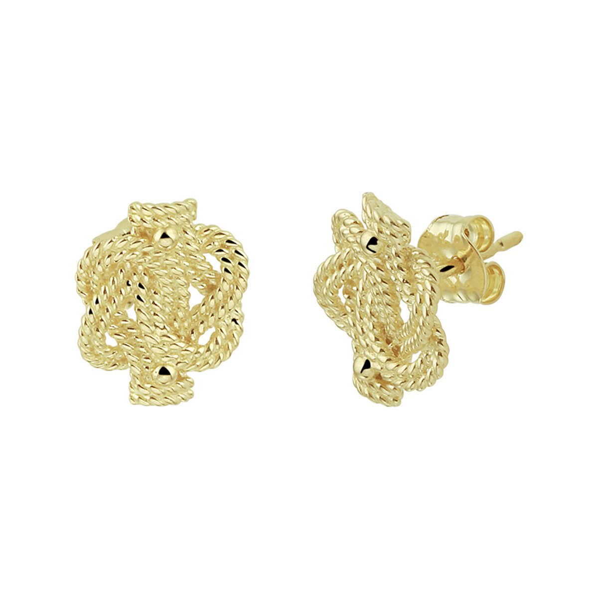 Gouden surinaamse mattenklopper oorknoppen - 9 x 11 mm