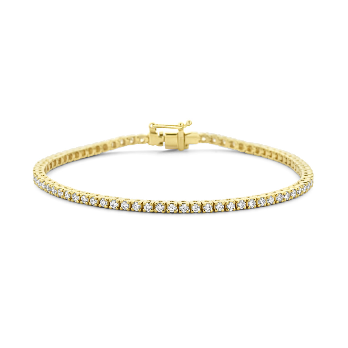 Gouden tennisarmband met made diamonds 2 crt - Lengte 17.5 cm