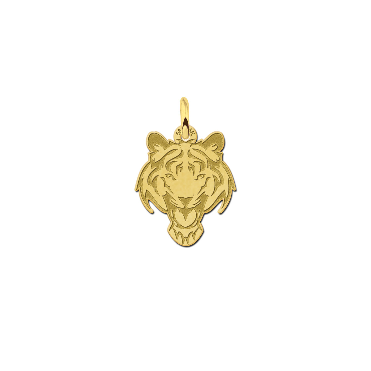 Gouden tijger hanger met open mond
