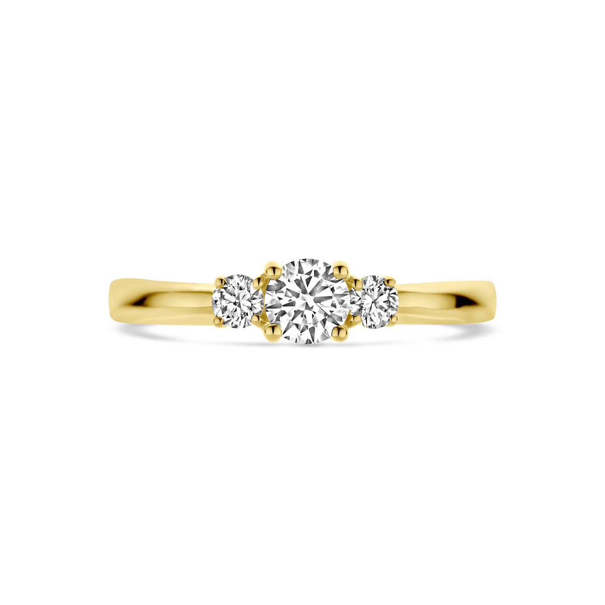 Gouden trilogy ring met lab grown diamonds 0.46 crt