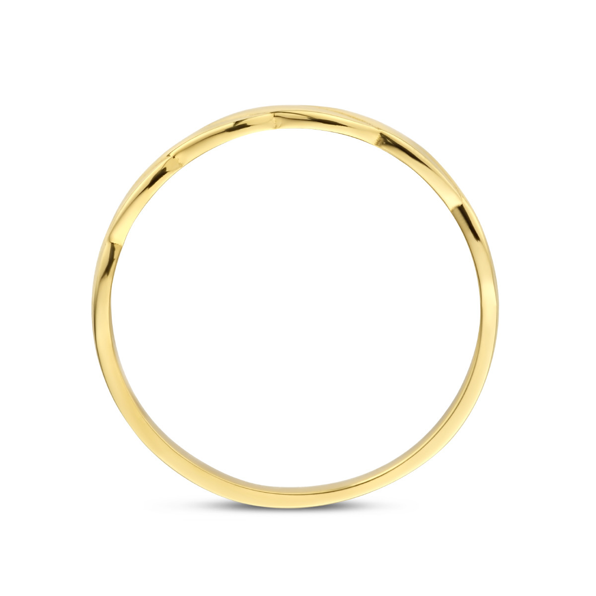 Gouden twist touw ring 2 mm breed