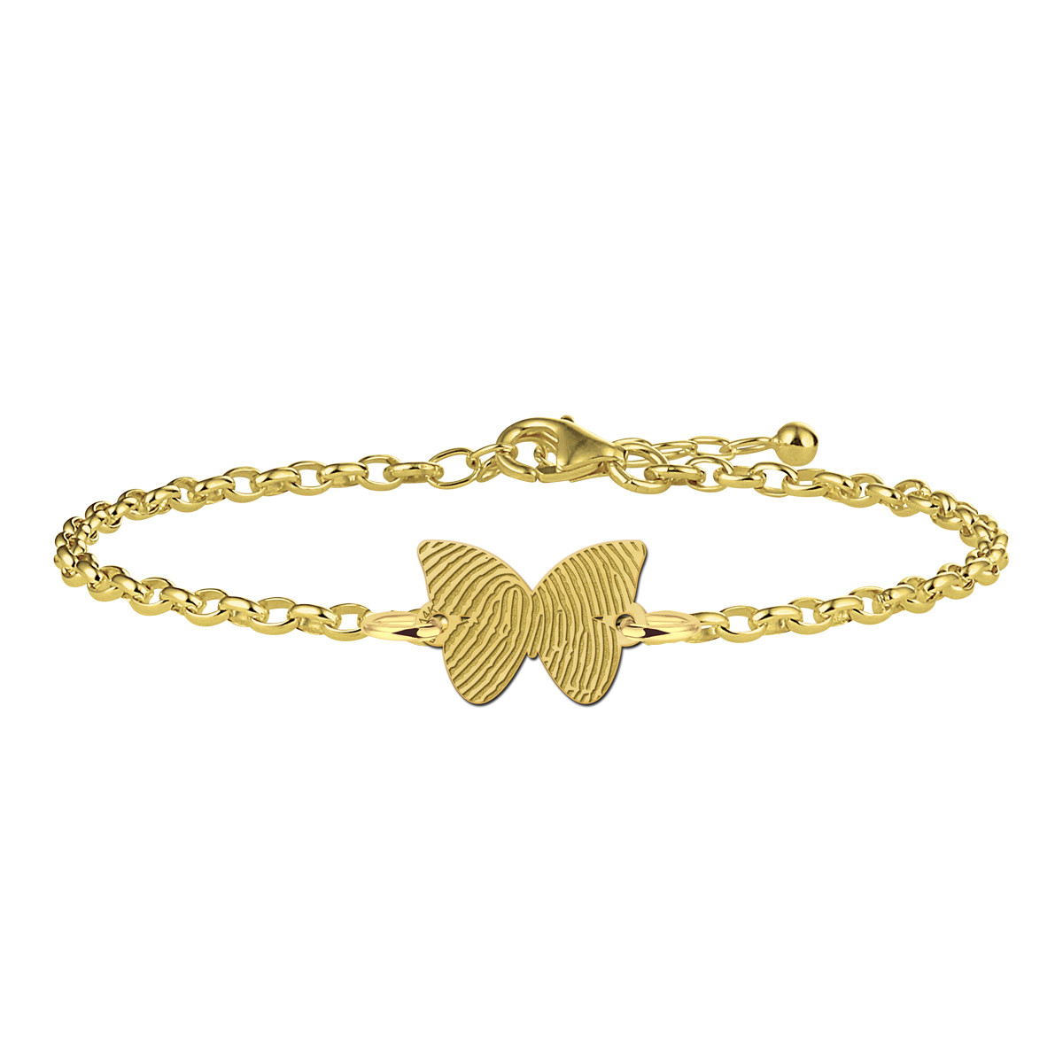 Gouden vlinder armband met vingerafdruk