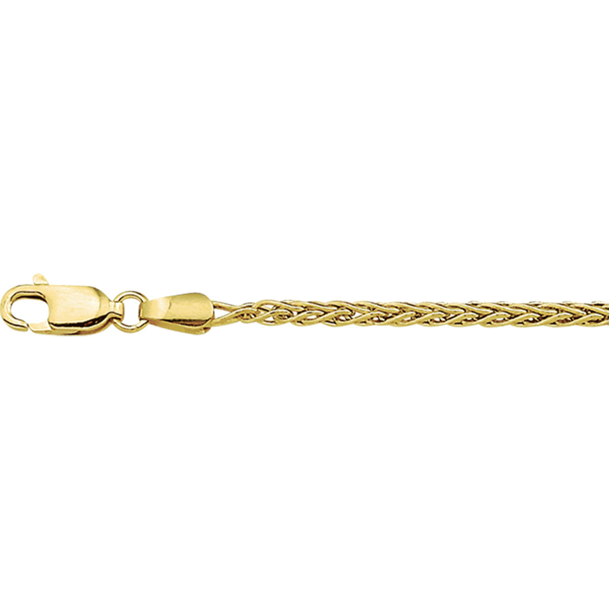 Gouden vossenstaart ketting met karabijn 2.1 mm