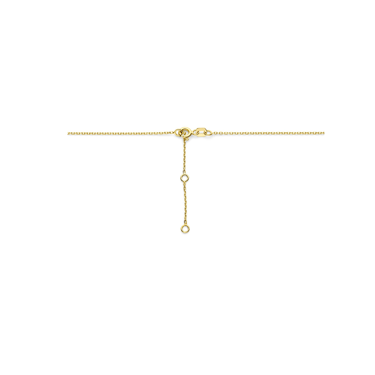Gouden y-collier met witte zoetwaterparel - Lengte 43 cm, 45 cm, 47 cm
