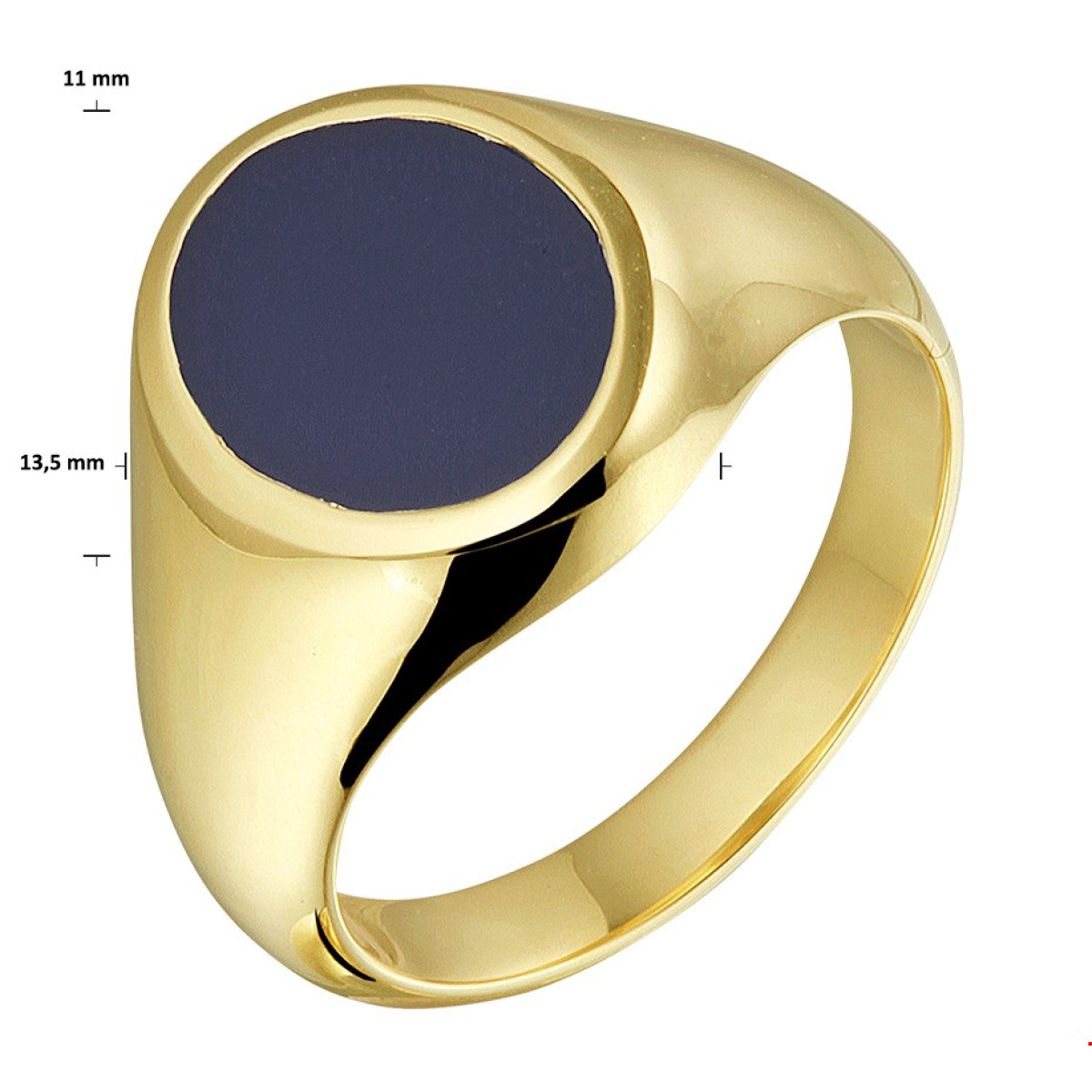 Gouden zegelring dames met lagensteen edelsteen massief