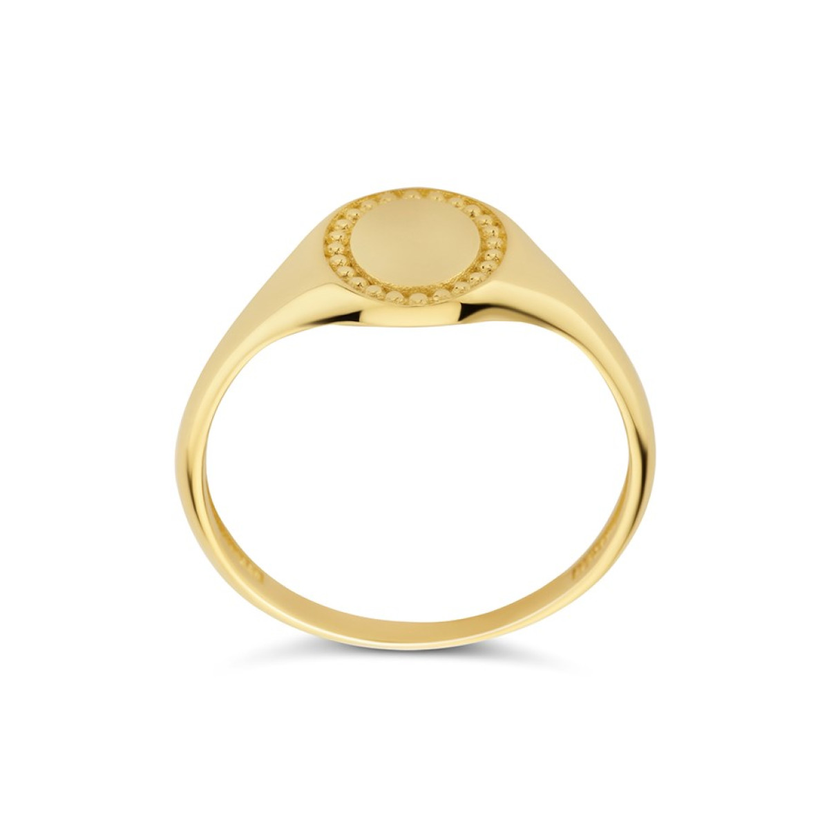 Gouden zegelring met bolletjespatroon