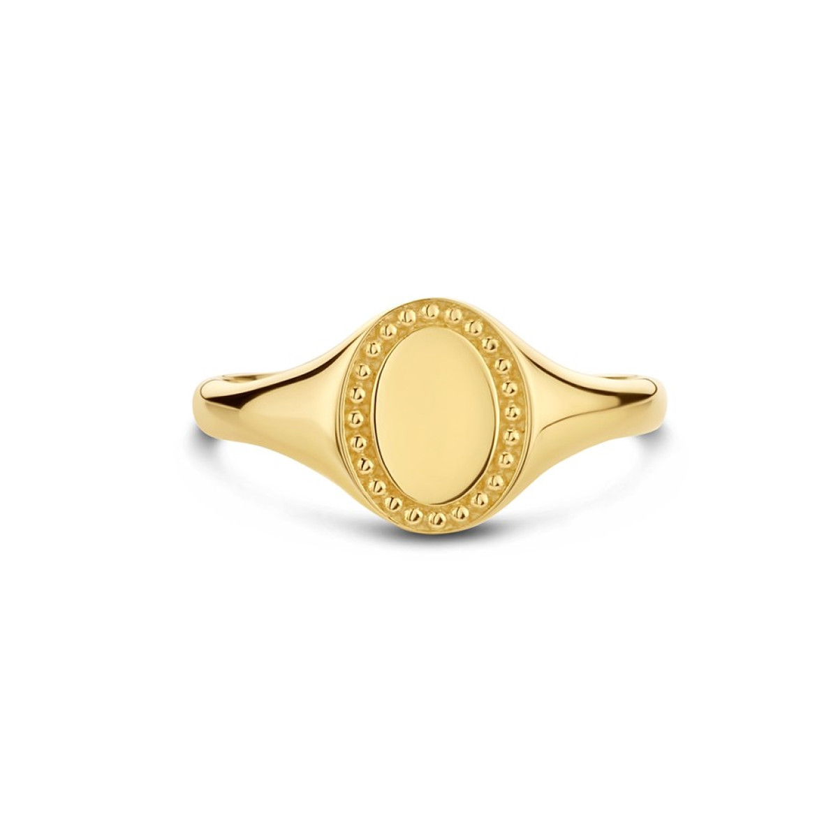 Gouden zegelring met bolletjespatroon