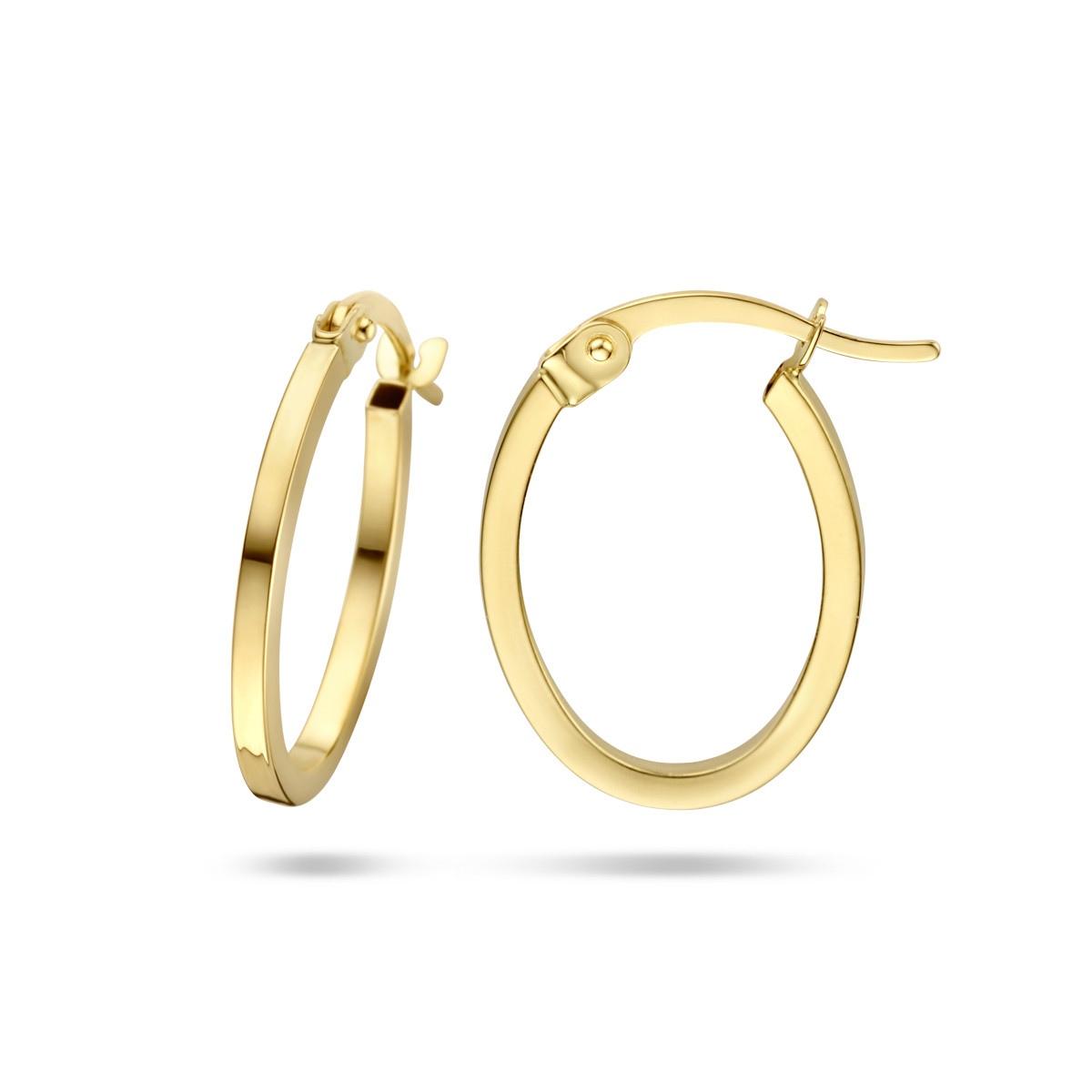 Goudkleurige oorringen klassiek en tijdloos design 1.5 mm breed - Hoogte 18.5 mm