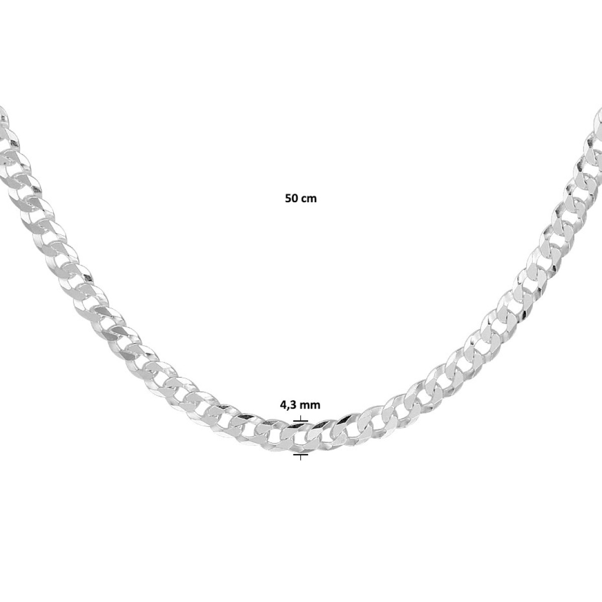 Gourmet ketting zilver 4.3 mm