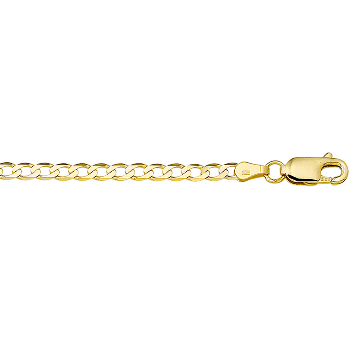 Gourmetschakel schakelarmband van goud 3.3 mm