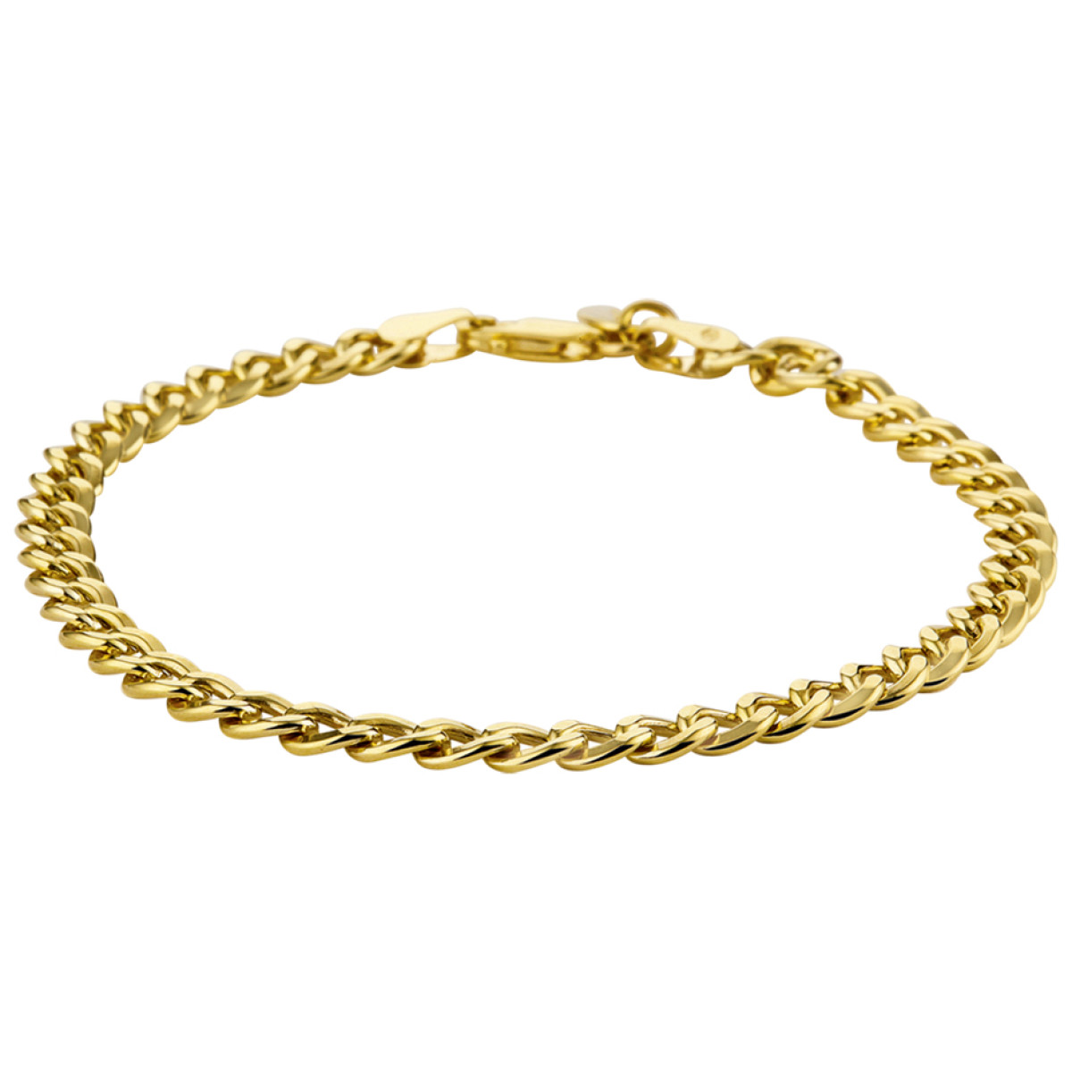 Gourmetschakel schakelarmband van goud 5 mm zilgold