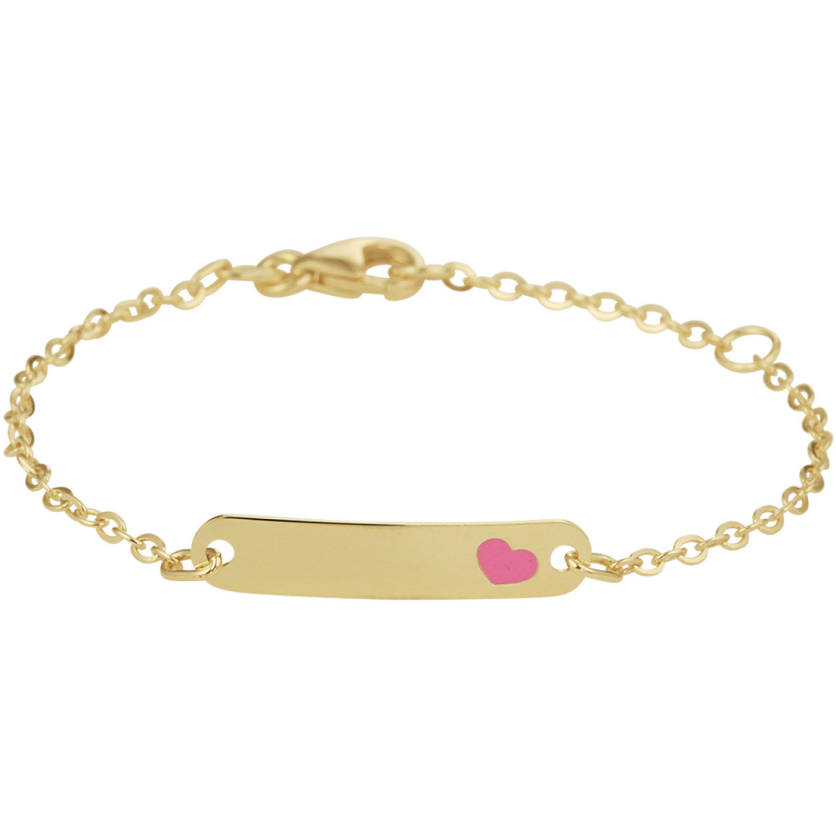 Graveerbare kinderarmband goud emaille hartje