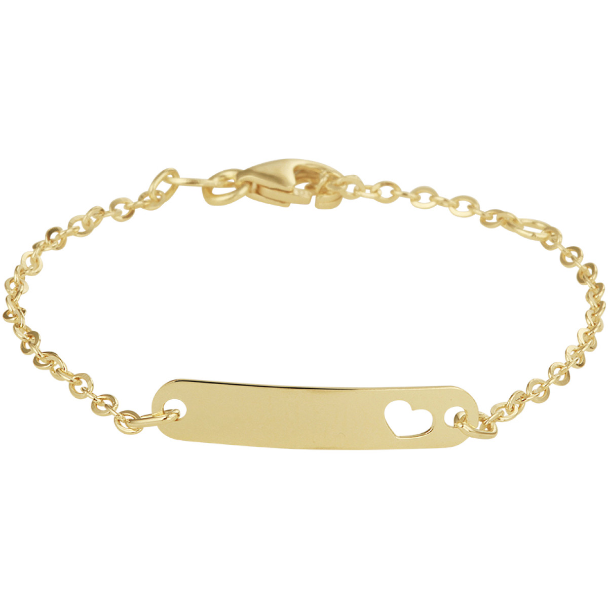Graveerbare kinderarmband goud uitgesneden hartje