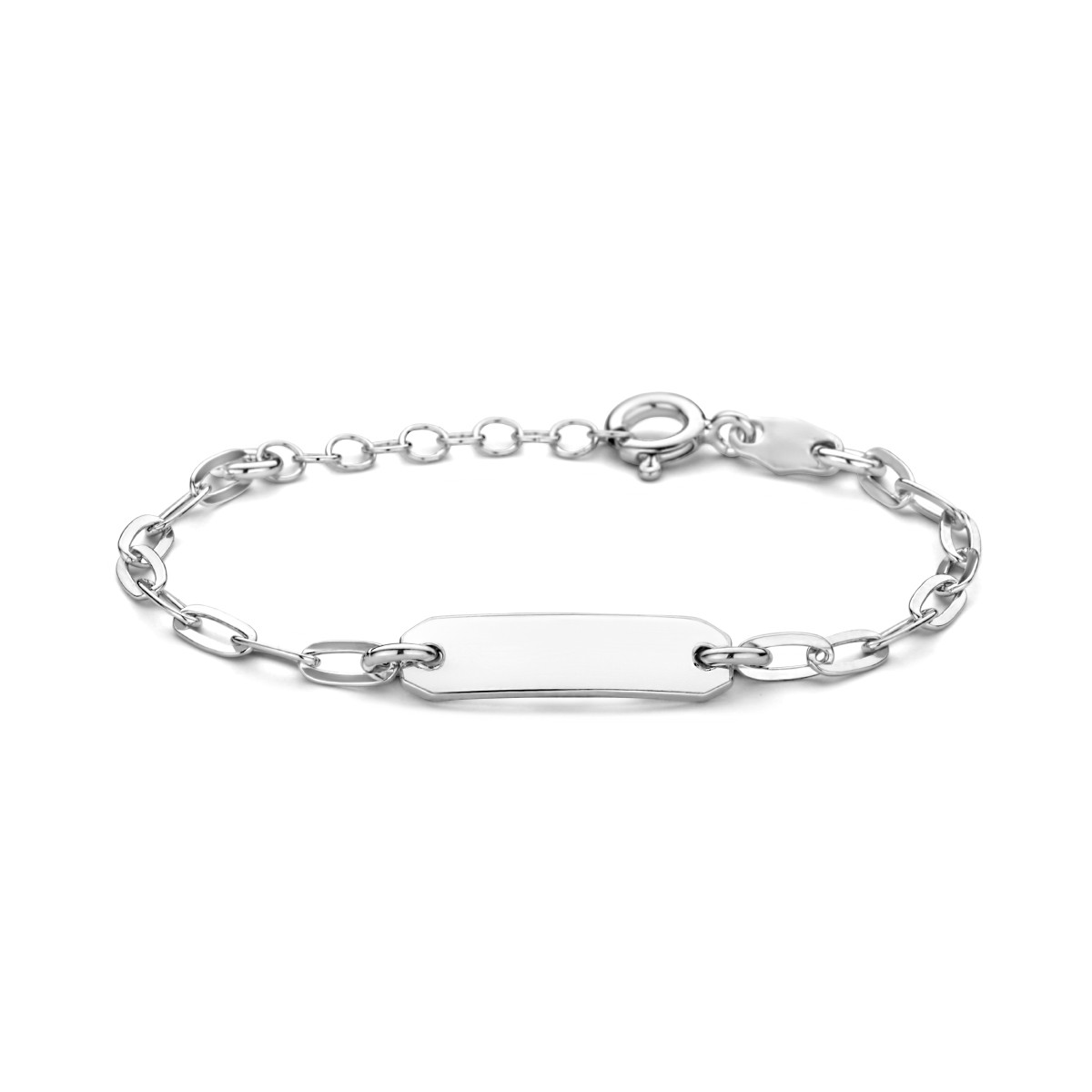 Graveerbare paperclip kinderarmband zilver - Lengte 11 + 2 cm