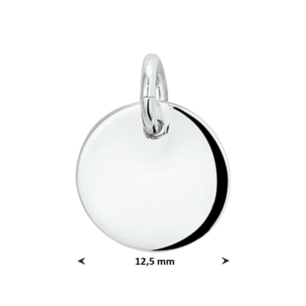 Graveerhanger rond zilver - Diameter 12.5 mm