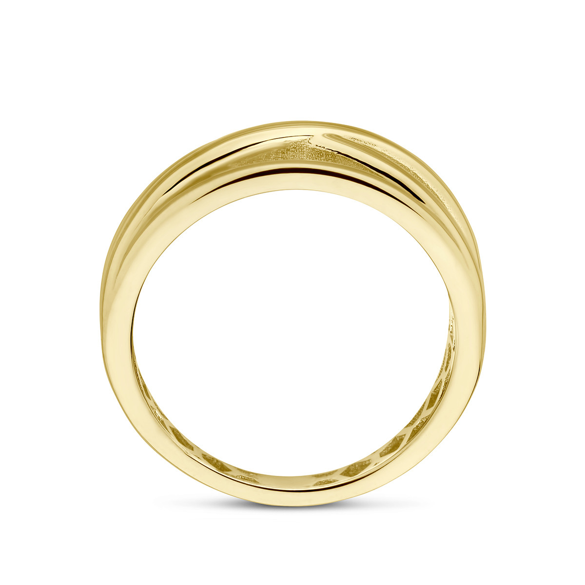 Grote 14-karaat geelgouden ring van 8 mm breed