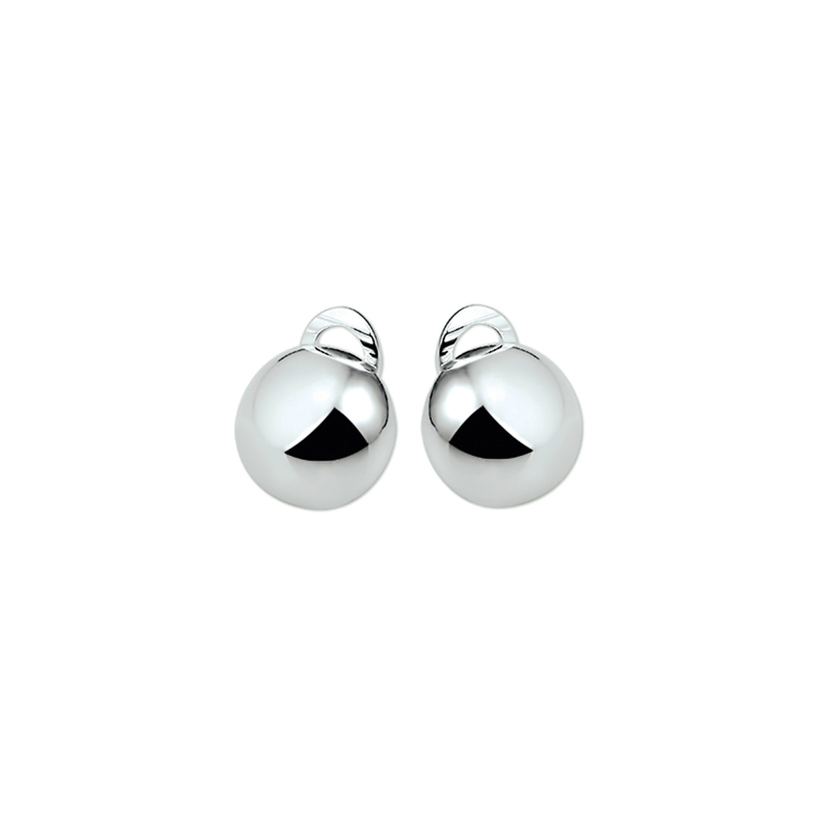 Halfbolle oorclips zilver - Diameter 12 mm