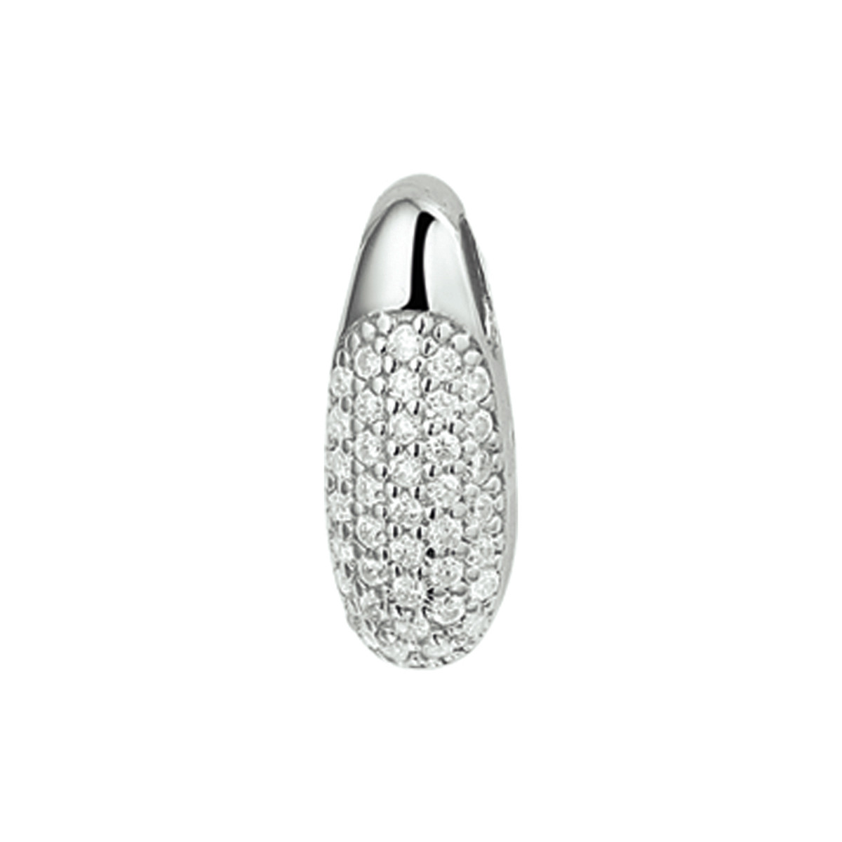 Hanger met zirkonia's zilver gerhodineerd - 17 x 6.5 mm
