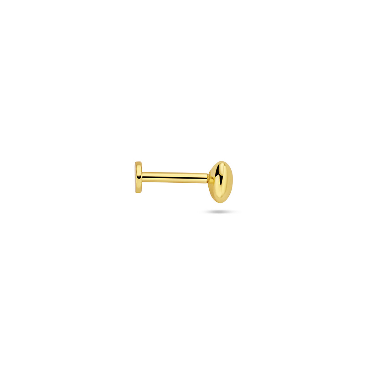 Hart flat back goudkleurige oorpiercing glanzend afgewerkt 3.7 mm hoog - per stuk