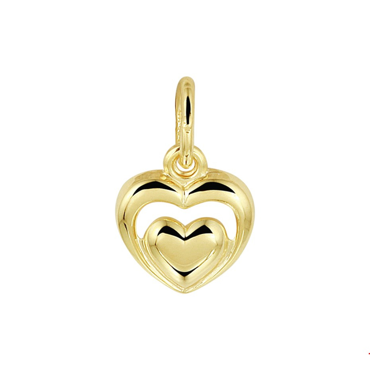 Hart hanger goud 8 mm bij 8 mm