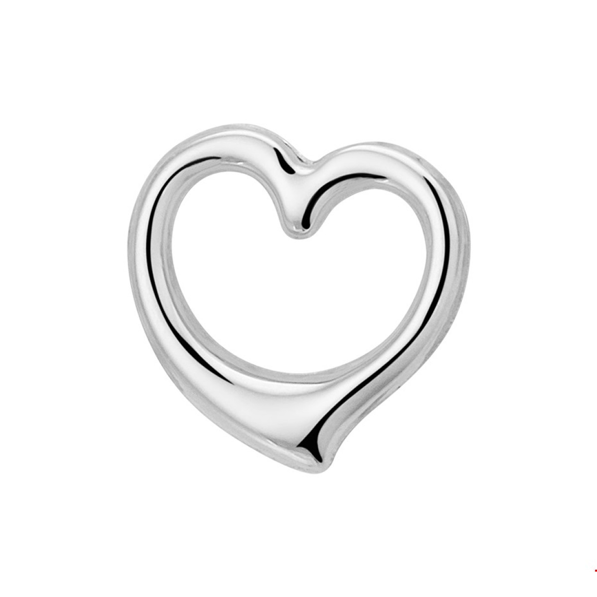 Hart hanger witgoud 12.5 mm x 12 mm