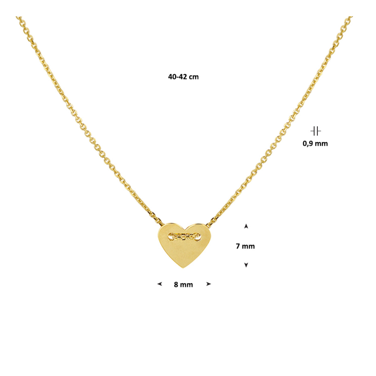 Hartjes ketting goud