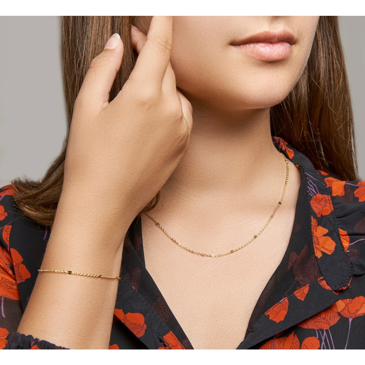 Ketting goud anker verstelbaar