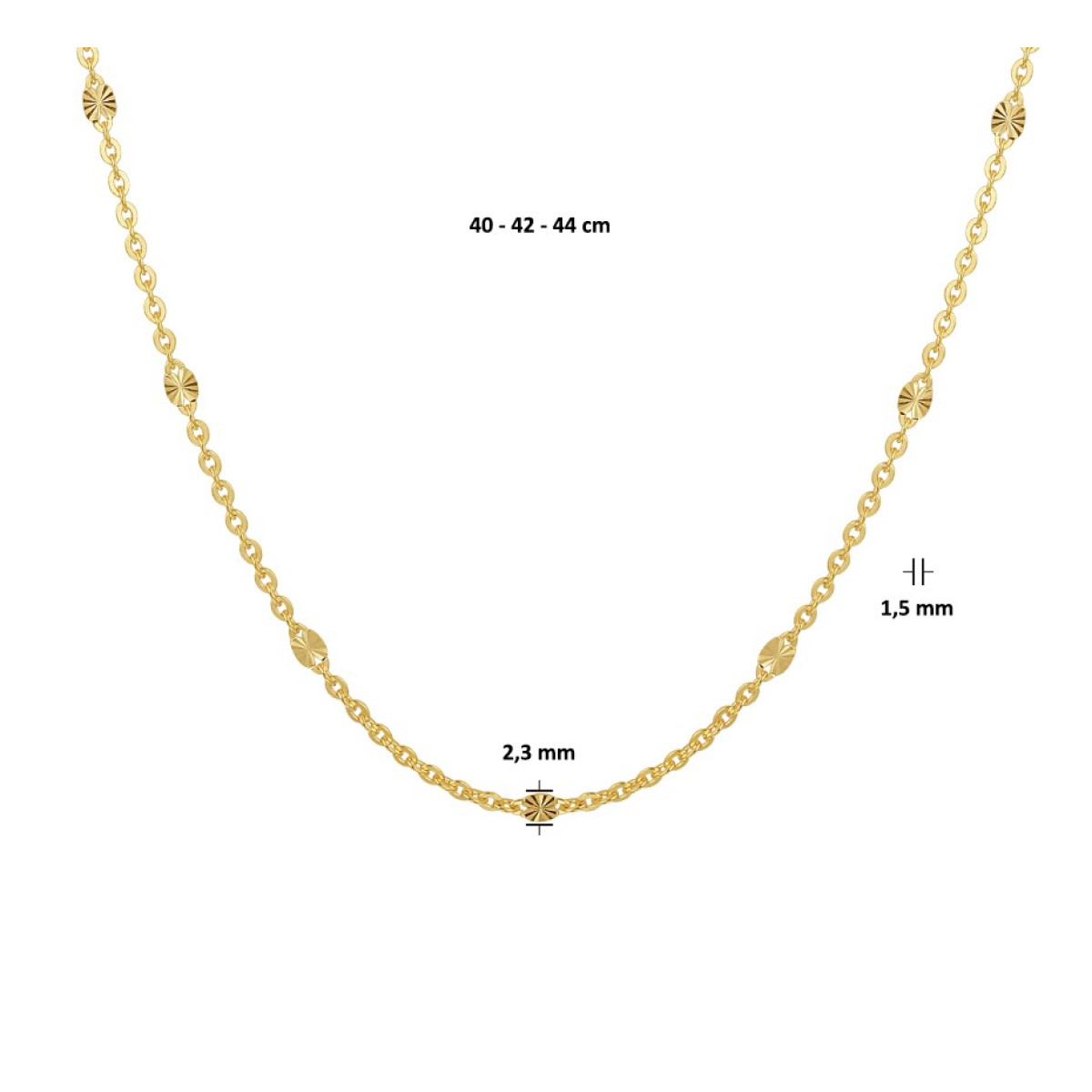 Ketting goud anker verstelbaar