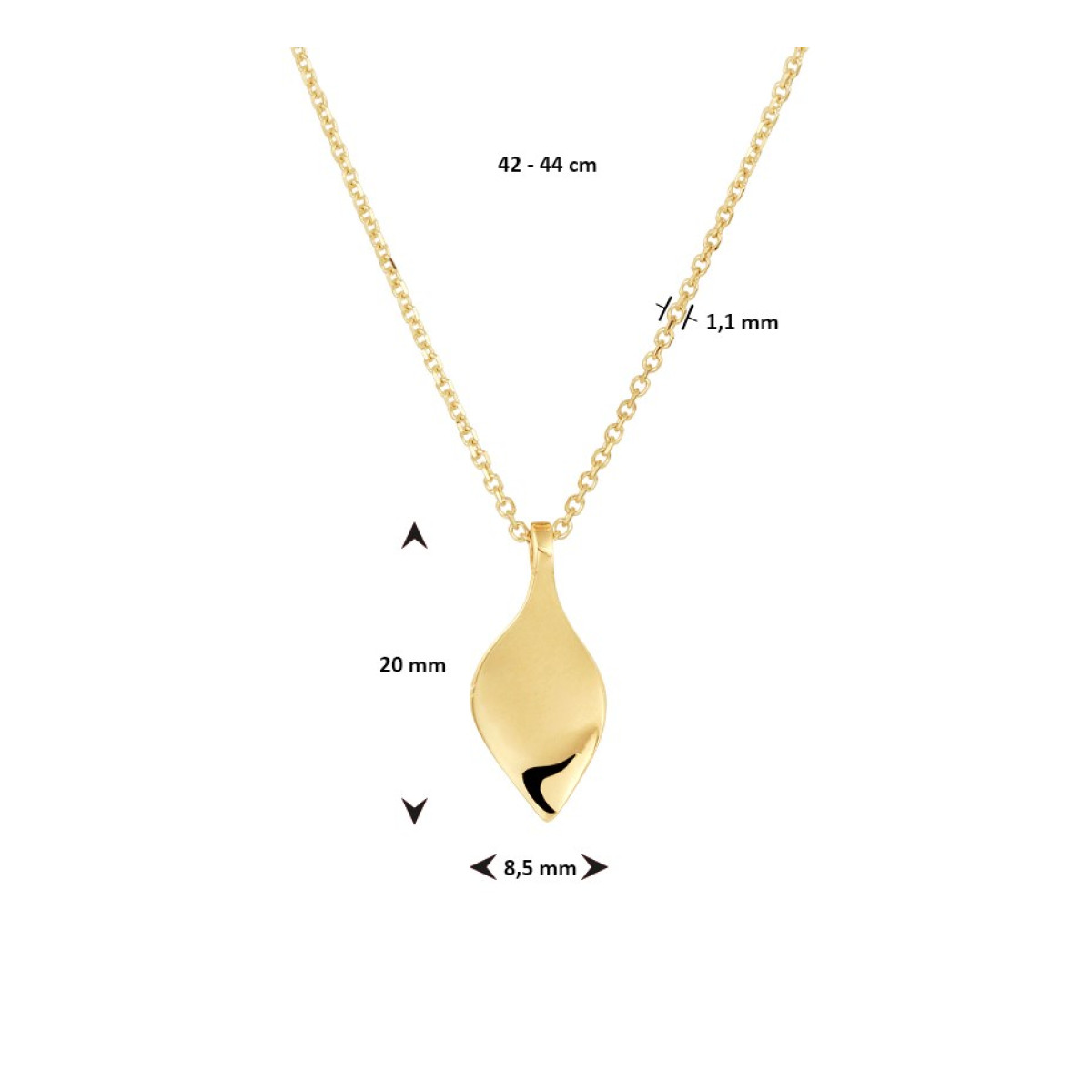 Ketting goud met gouden hanger